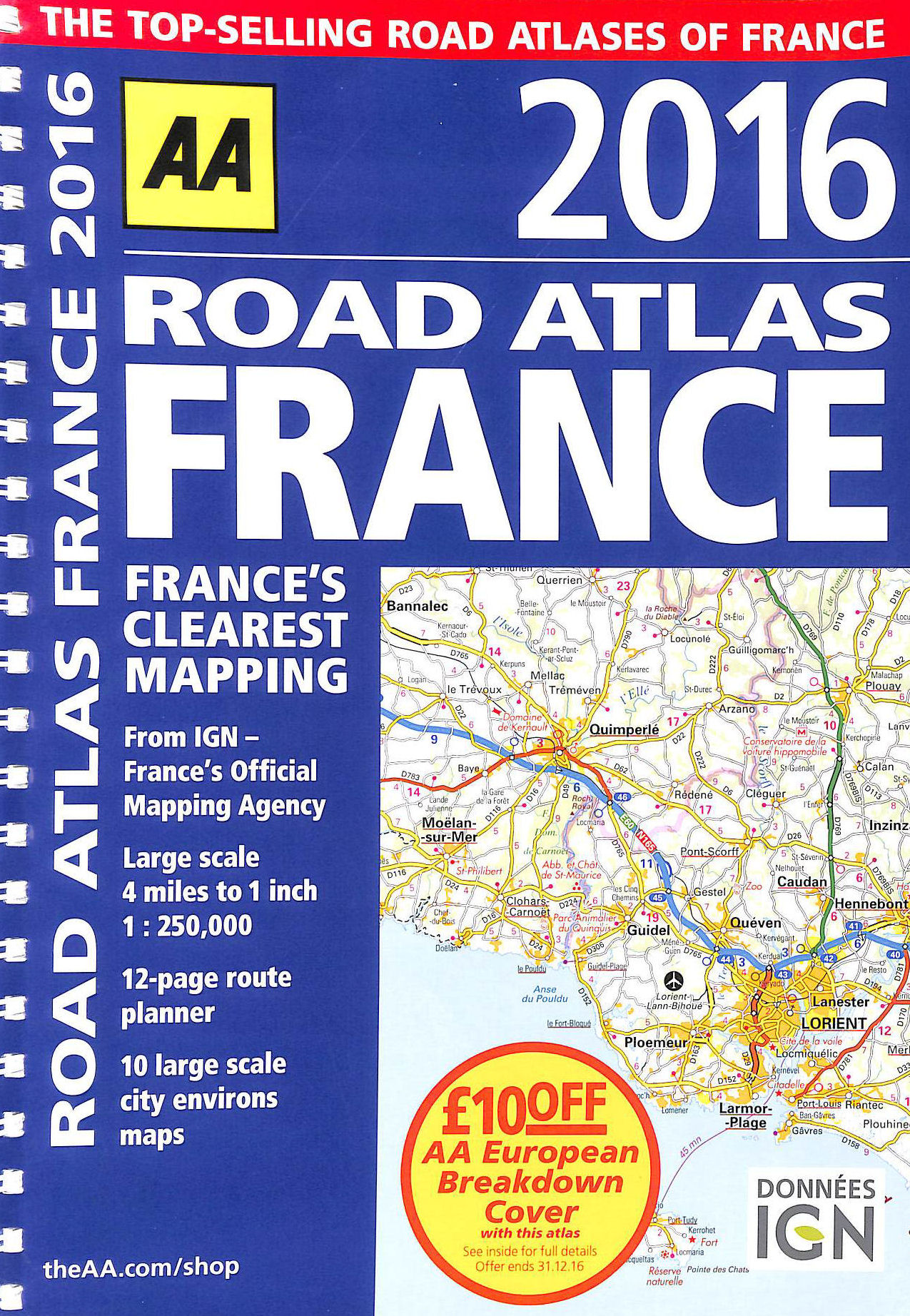 AA PUBLISHING - AA Road Atlas France 2016 (Road Atlas)