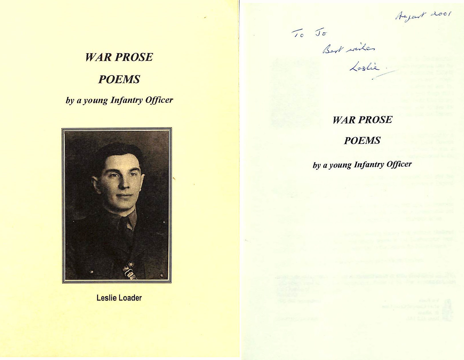 LESLIE LOADER - War prose poems